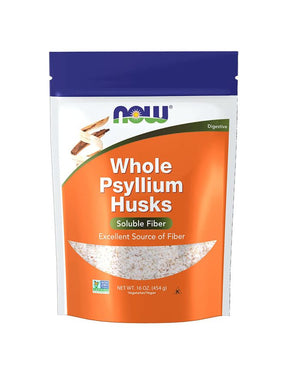 Now Psyllium Husk Whole Powder 16 Oz. 454 Gm