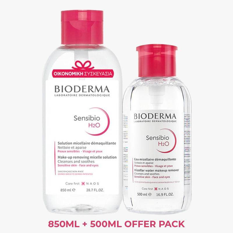 Bioderma sensibio h2o 850ml with pump + 500 ml (offer)