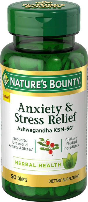 Naturs Bounty Anxiety And Stress Relief Tab 50S
