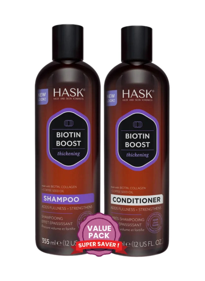 Hask Biotin Shampoo 355Ml + Botin Conditioner 355Ml X2 Value Pack