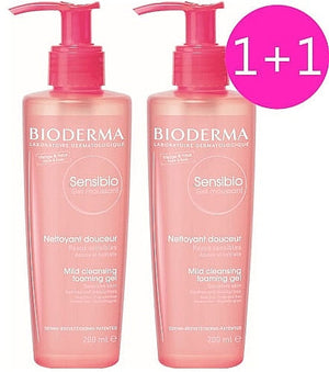 Bioderma Sensibio Moussant Gel Cleanser For Sensitive Skin  2X200Ml (Pink) - B1G1 Free