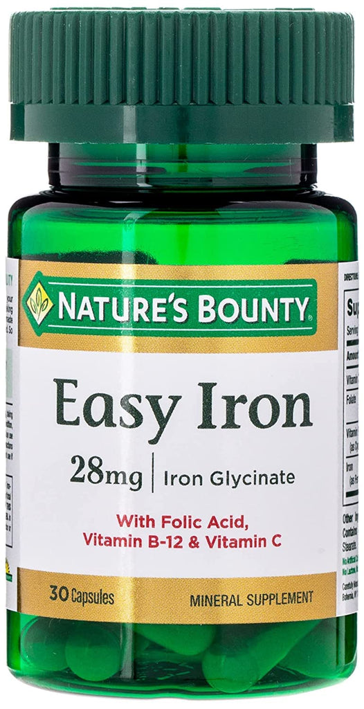 Nature's Bounty Easy Iron 28 Mg Caps 30s