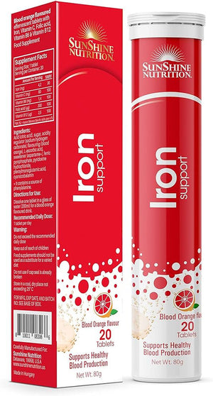 Sunshine Nutrition Iron Support Blood Orange Eff Tab 20'S