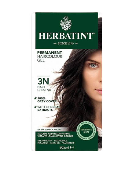 Herbatint Permanent Hair Color Gel, 3N Dark Chestnut