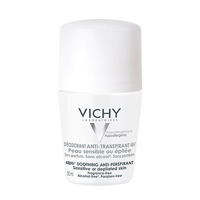 Vichy Deo Roll On 50Ml 48Hr Soothing Ap (White Cap)
