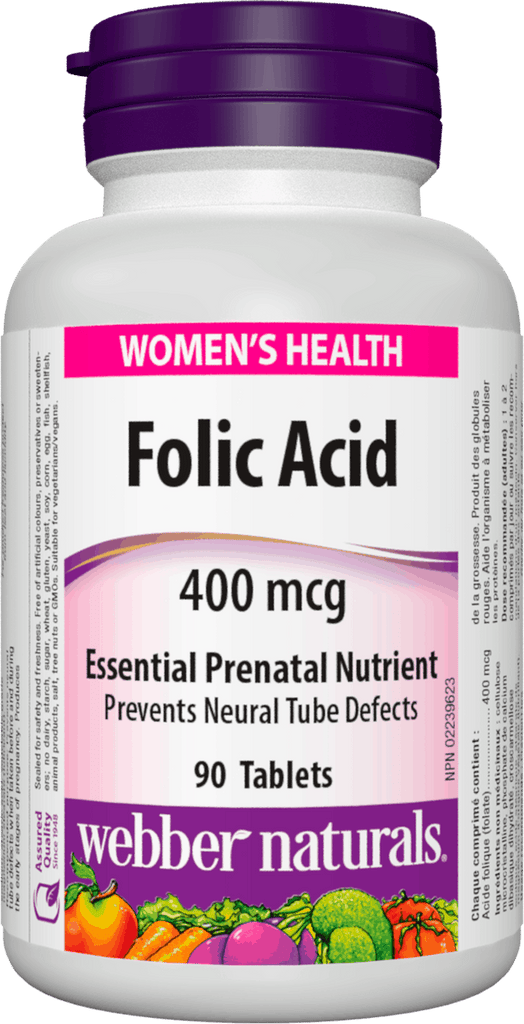 Webber Naturals Folic Acid 400Mcg Tab 90s