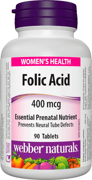 Webber Naturals Folic Acid 400Mcg Tab 90s