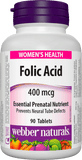 Webber Naturals Folic Acid 400Mcg Tab 90s