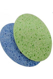 Or Bleu Blue & Green Face Cleansing Sponges, 2 Pieces