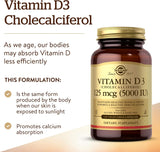 Solgar Vitamin D3 (Cholecalciferol) 5000 Iu Capsules 120'S