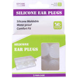 Ezycare Plus Waterproof Silicone Ear Plugs with Case NRR 23, 3 Pairs