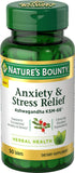 NATURS BOUNTY ANXIETY AND STRESS RELIEF TAB 50S