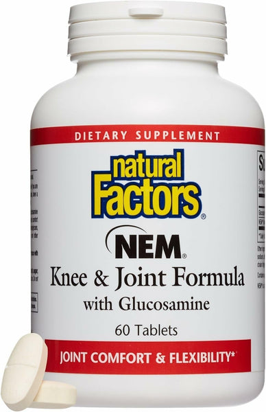 Natural Factors NEM Knee and Joint Formula with Glucosamine Tablets, 6 ...