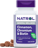 Natrol Cinnamon + Chromium + Biotin Tabs 60S