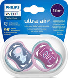 Philips Avent Ultra Air Pacifier Nighttime 6-18M X2 Girl( Av1650 )