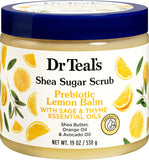 dr teals shea sugar scrub prebiotic lemon balm 538gm