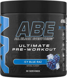 An Abe Ultimate Pre Workout Icy Blue Raz Serving 30S