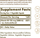 Solgar Vitamin D3 (Cholecalciferol) 5000 Iu Capsules 120'S