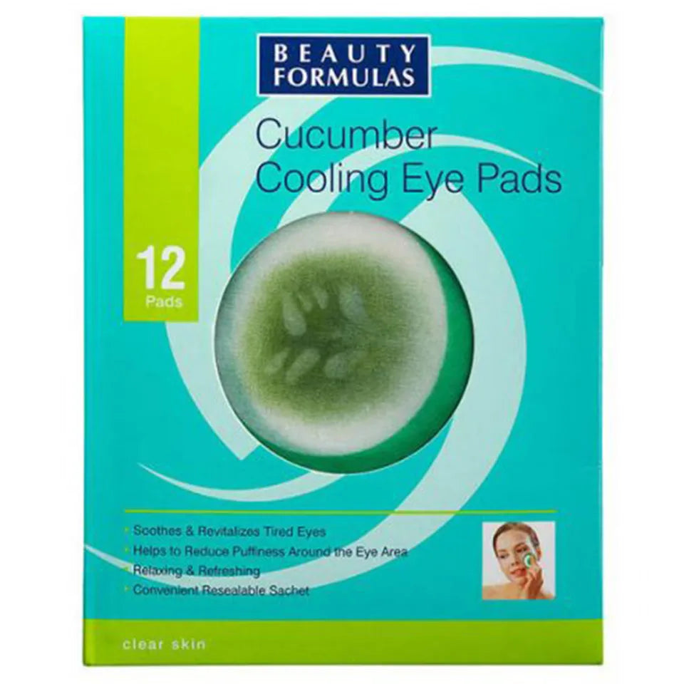 Beauty Formula Clear Skin Cucumber Cooling Eye Pads 12'S