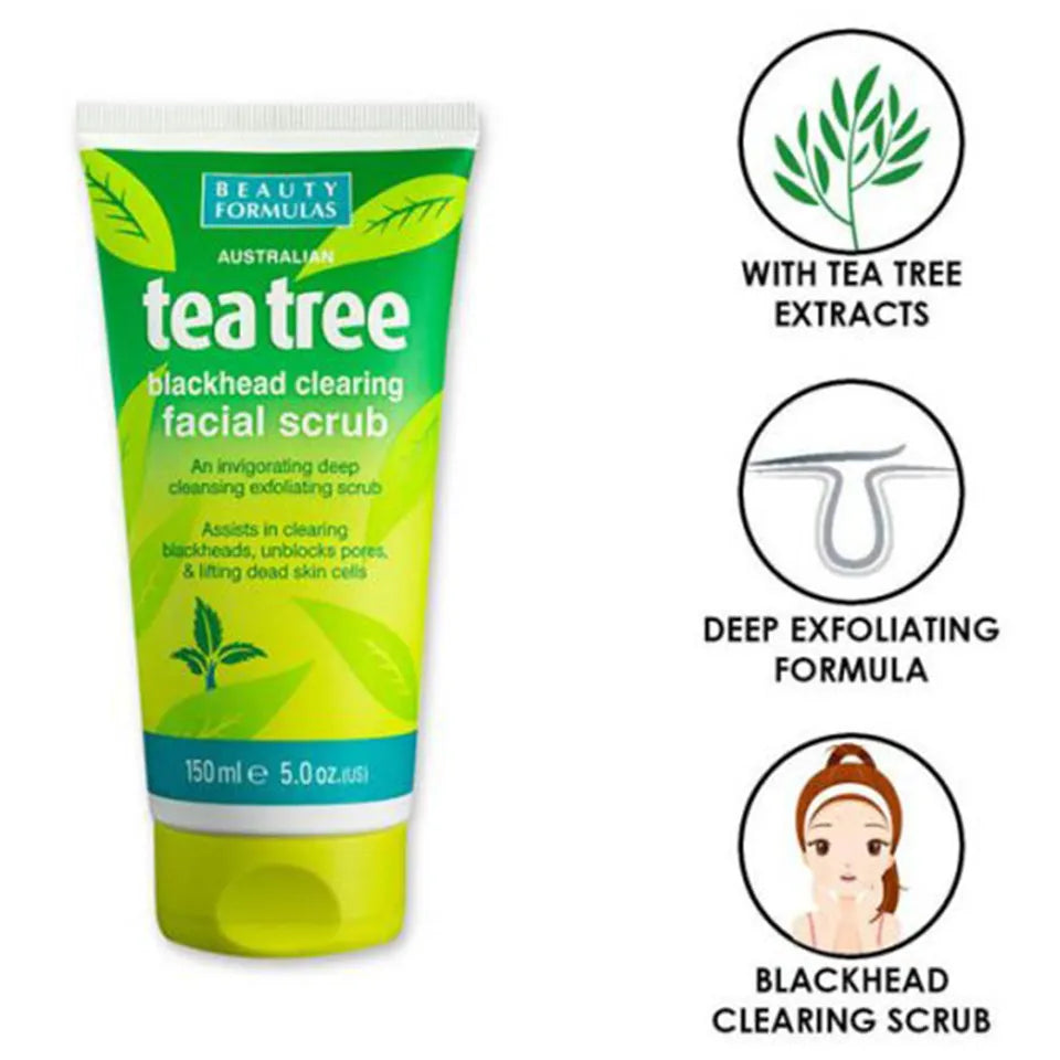 Beauty Formula Tea Tree Facial Scrub 150Ml