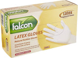 Falcon Small Latex Examination Rubber Gloves, 100 Pieces
