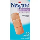 Nexcare Water-Resistant Sheer Bandages (25x72mm), 10 Pieces