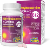 Natural Factors B12 Methylcobalamin 1000 mcg Chewable Tablets, 30 Tablets