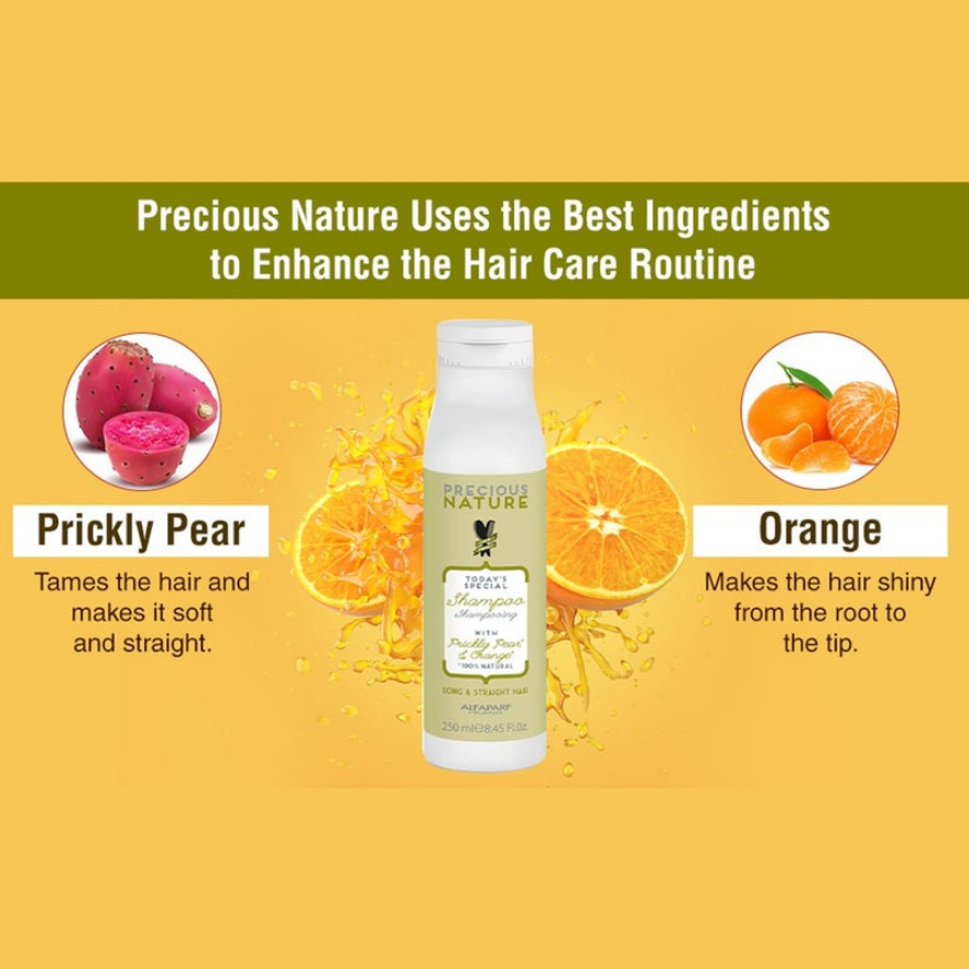 Precious Nature Long & Straight Hair Shampoo With Prickly Pear & Orange 250ml