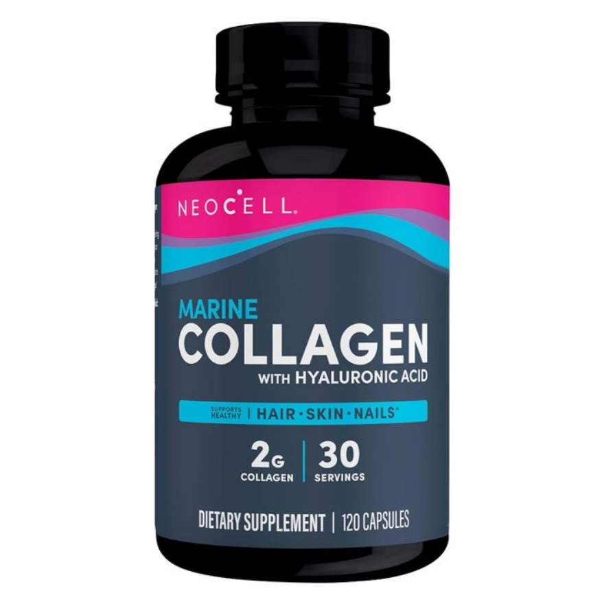 NeoCell Marine Collagen + Hyaluronic Acid Capsules For Youthful & Radiant Skin, Pack of 120's