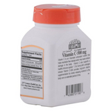 21st Century Vitamin C 500mg Prolonged Release Tablets For Antioxidant & Immunity Support, Pack of 110's