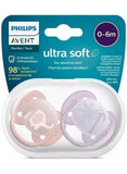 Philips Avent Ultra Soft Pacifier 0-6M Girl  X2