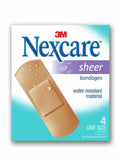 Nexcare Water-Resistant Sheer Bandages, 4 Pieces