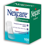 Nexcare Transparent Hypoallergenic Water-Resistant Plasters, 100 Pieces
