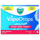 Vicks Vapo Drops Lozenges Berry & Menthol Flavor for Cough, Blocked Nose & Sore Throat, 36 Pieces