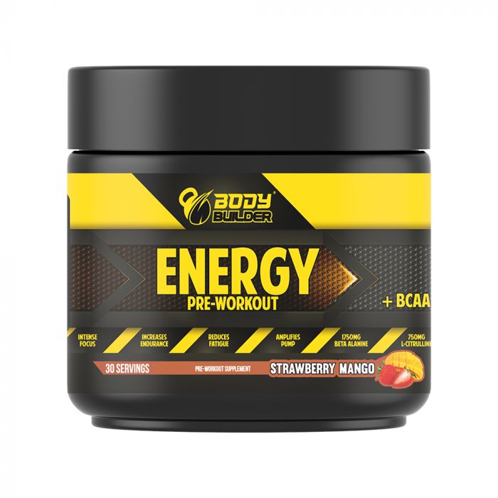 Body Builder Energy Pre Workout Strawberry and Mango Flavour 225 gm