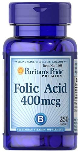 Puritans Pride Folic Acid400 Mcg Tab 250s