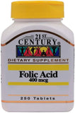 21St Century Folic Acid 400Mcg X 250 Tabs