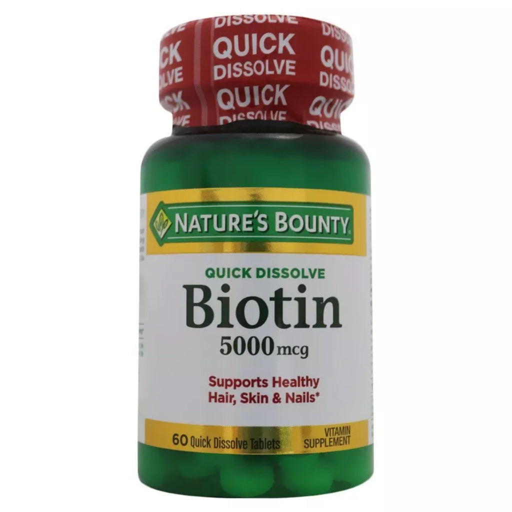 Natures Bounty Quick dissolve Biotin 5000 Mcg 60s – Dermame