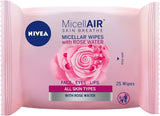 Nivea Micellair Skin Breathe Rose Water Wipes  25s