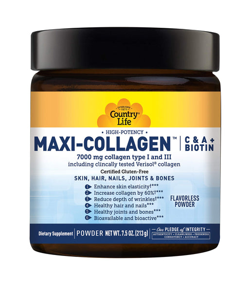 Country Life Maxi-Collagen 7000 C&A+ 213gm – Dermame