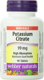 Webber Naturals Potassium Citrate 99Mg Tab 90s