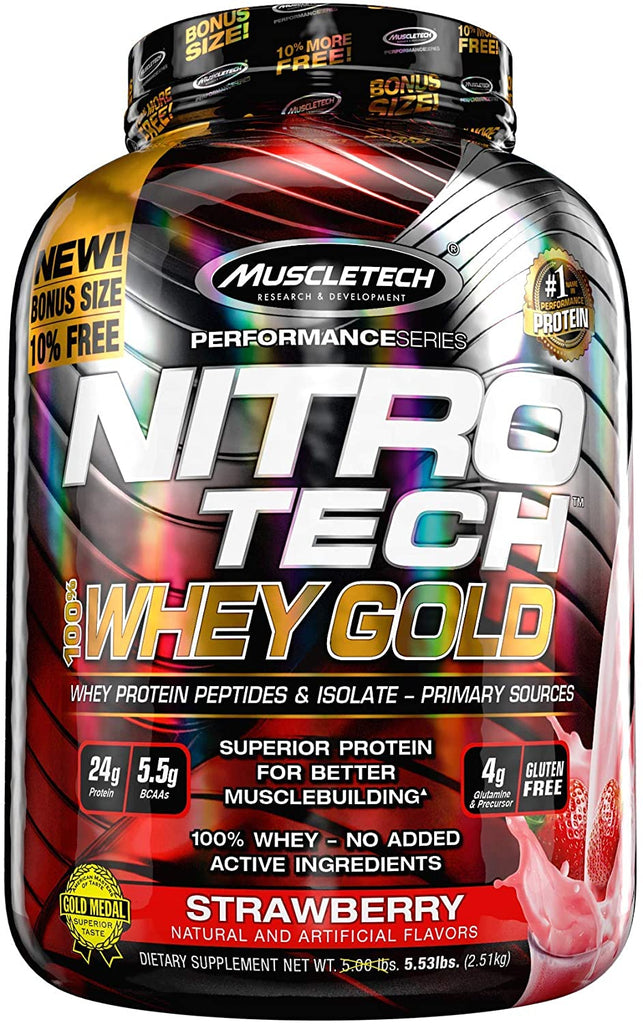 Mt Nitro Tech 100% Whey Gold Strawberry 5.53Lbs