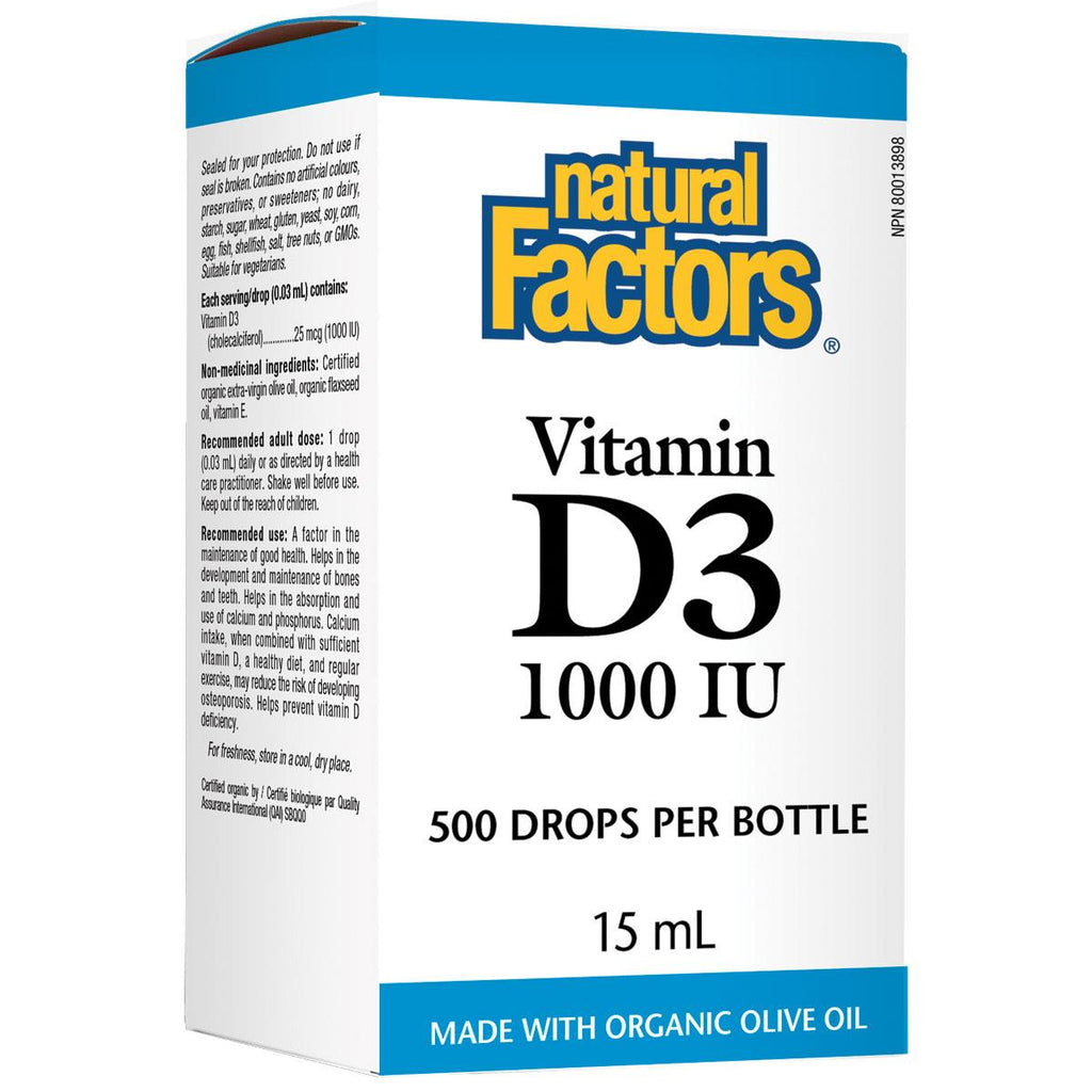 Natural Factors Vitamin D3 1000Iu Drops15ml