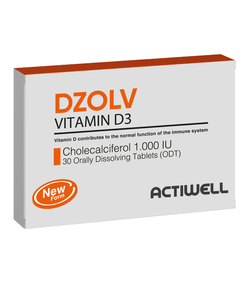 Actiwell Dzolv Vitamin D3 1000Iu orally dissolved Tabs 30s