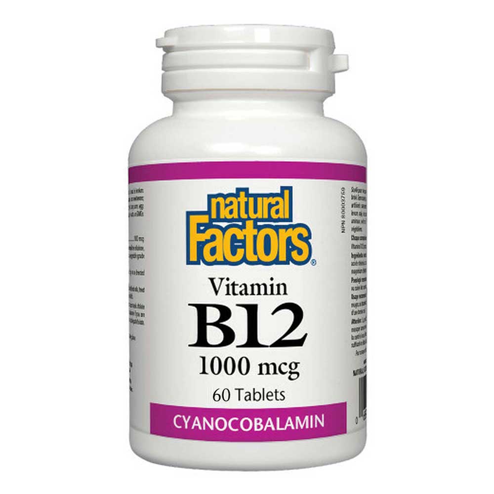 Natural Factors Vitamin B12 Cyanocobalamin 1000Mcg 60Tab