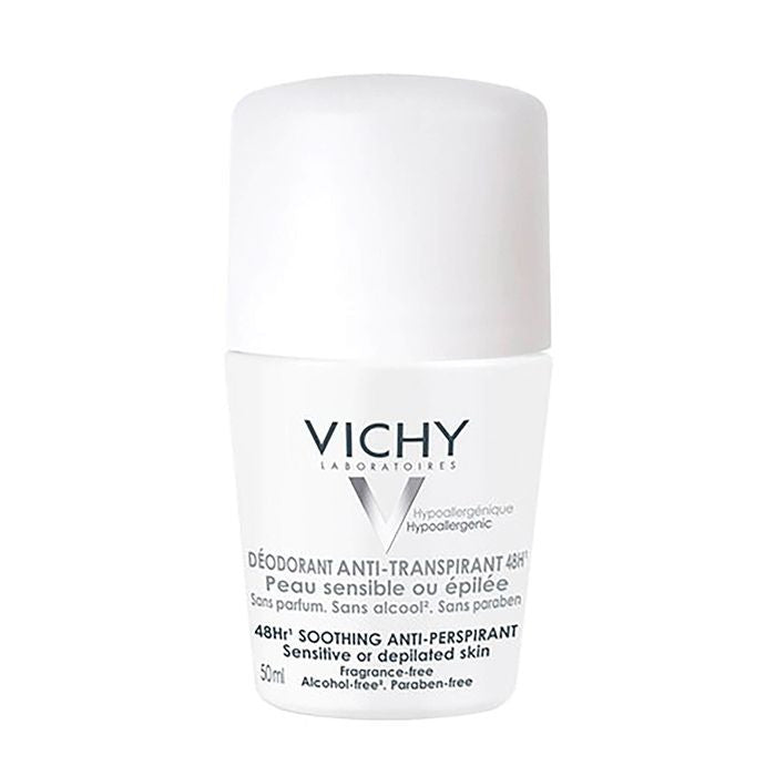Vichy Deo Roll On 50ml 48Hr Soothing Ap (White Cap)